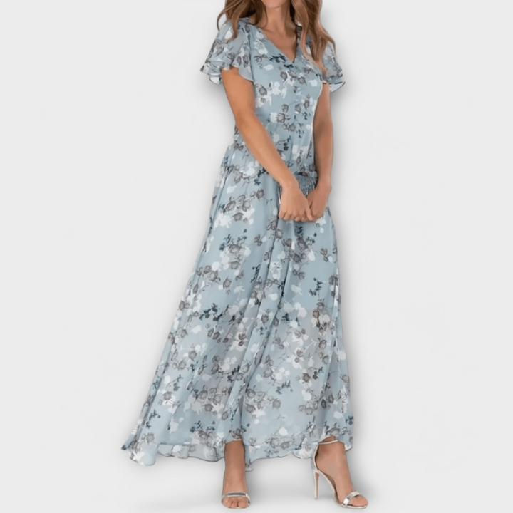 Jasmina | Abito Maxi in Chiffon Floreale