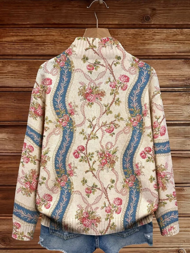 Sabine™ | Cardigan con motivo di rose rampicanti