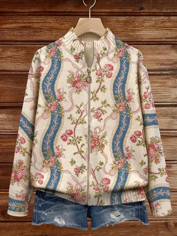 Sabine™ | Cardigan con motivo di rose rampicanti