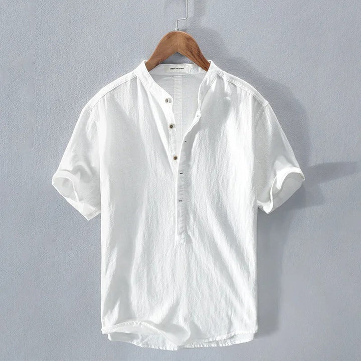 Gaspare | Camicia in lino e cotone, manica corta