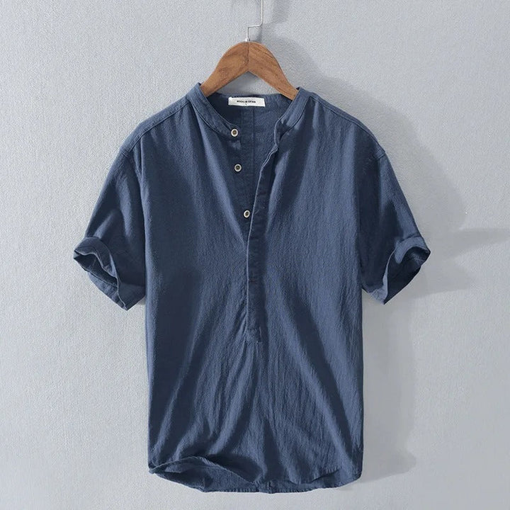 Gaspare | Camicia in lino e cotone, manica corta