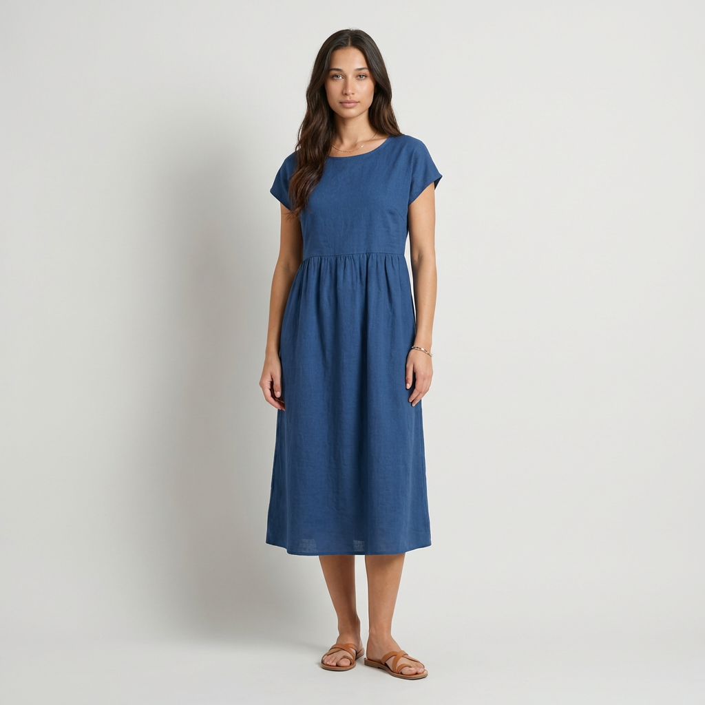 Chira Vestito midi con maniche corte