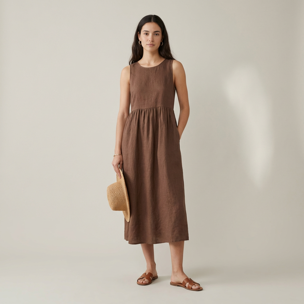 Chira Vestito midi con maniche corte