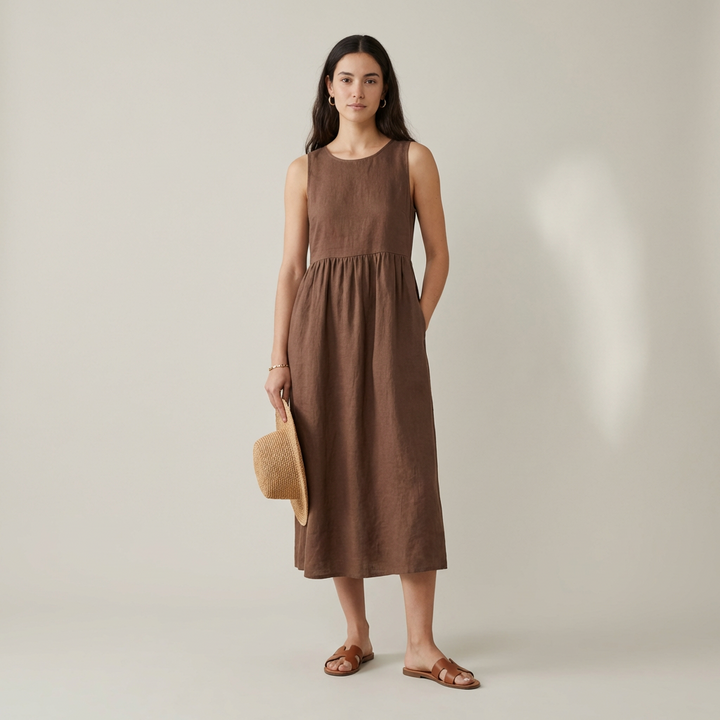 Chira Vestito midi con maniche corte