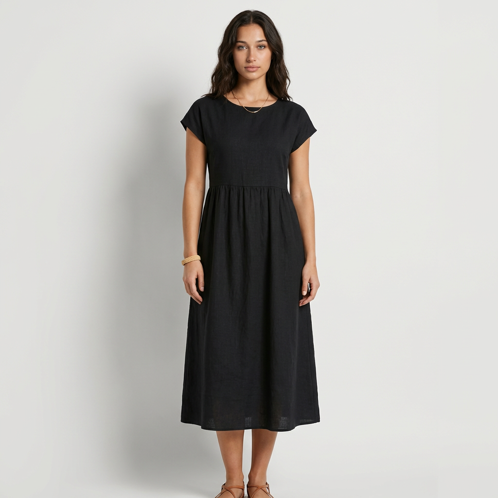 Chira Vestito midi con maniche corte