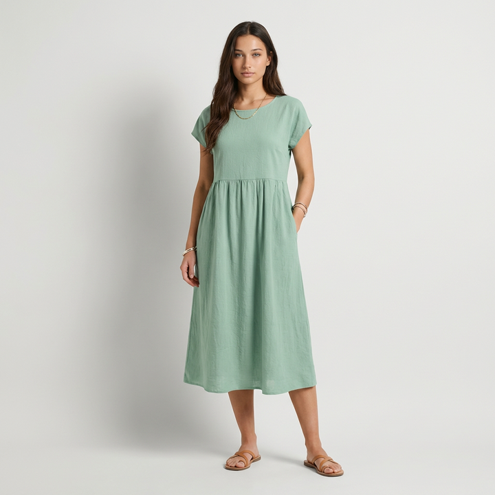 Chira Vestito midi con maniche corte