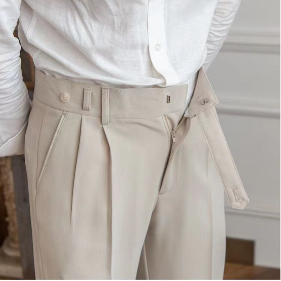 Piero | Elegante Pantalone Uomo Sartoriale Piega Gamba Dritta